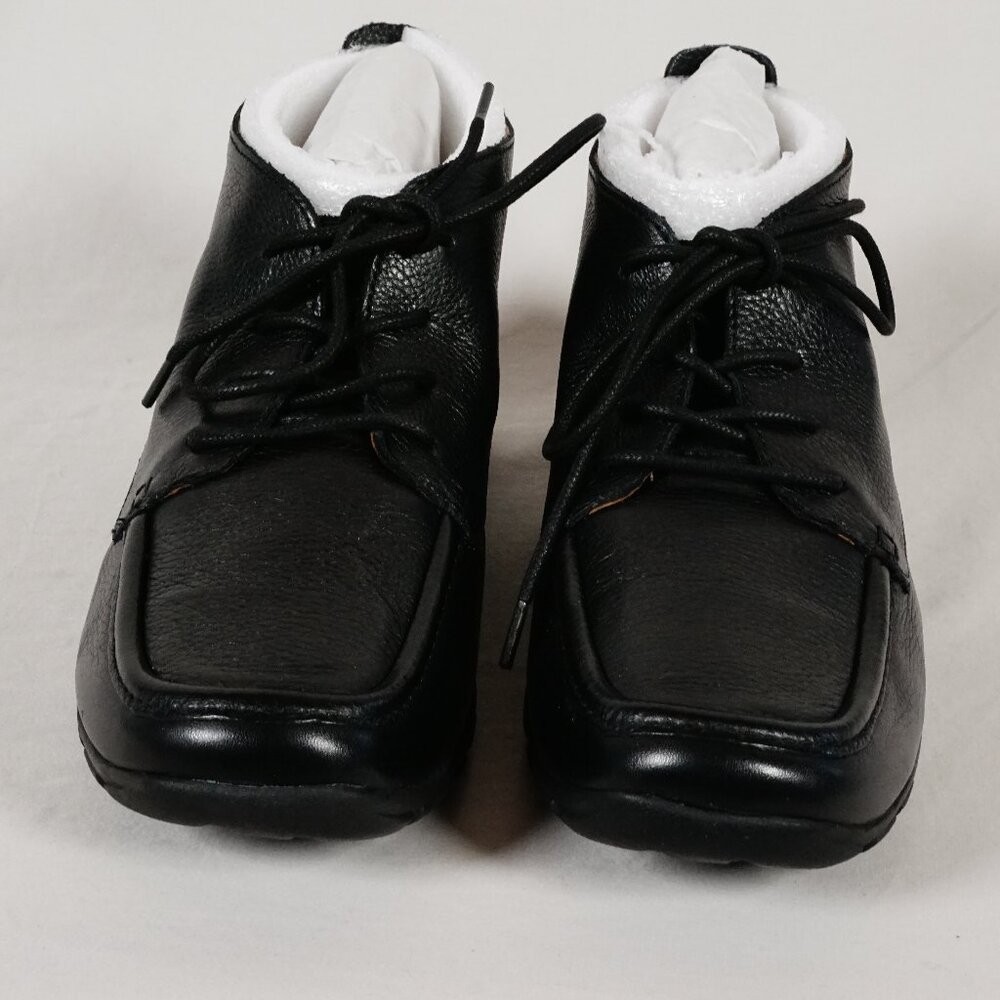 Easy Spirit Women's 8.5 M Adaglo Black Leather Lace Up Loafers Booties Shoes NIB